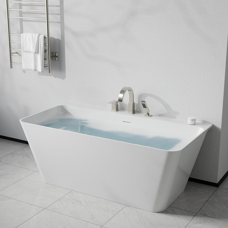 Robinet de baignoire romaine à fixation sur comptoir à poignée simple Nite Series avec douchette en chrome poli