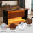 Modern Kitchen Island With Marble-Look Surface, LED Lights, And Grille Design For Stylish And Functional Dining And Living Spaces-1242596990