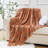 Rust Orange Throw Blanket For Couch, Bed, Boho Colorful Throw With Tassels, Halloween Decor, Fall Home Decor, 50"X60"
