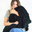 Jeté tricoté en chenille noir Donna-1535600909