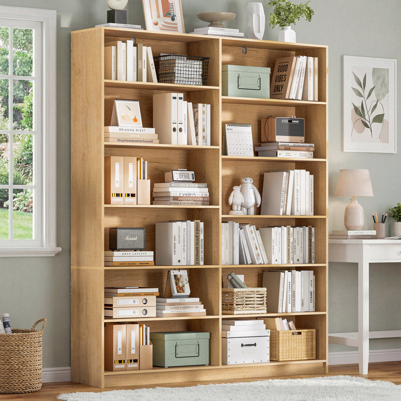 Bibliothèque 70 po H 70,8 po avec bibliothèque ouverte sur 6 niveaux, Naturel, 1