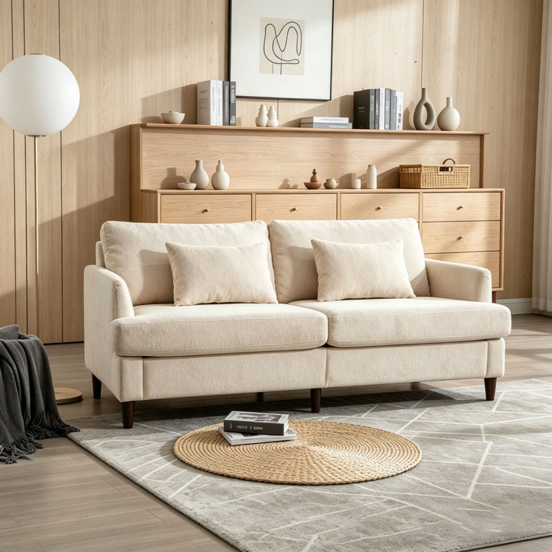 Canapé-lit en chenille moderne, Beige