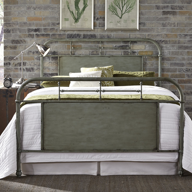 Edmund Metal Standard Bed, King, Navy