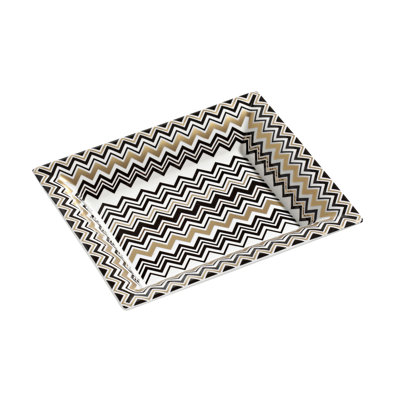 Missoni Tray ZIG ZAG Rectangular Large In Luxury Box Gold 8.5" X 6.75"