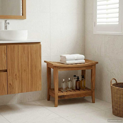 Solid Wood Bathroom Shelves