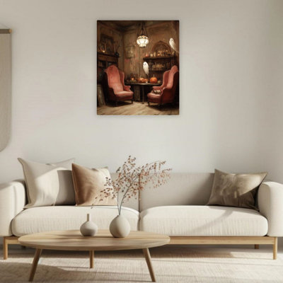 Art mural rétro sur toile 24 "x 36" Haunted Parlor