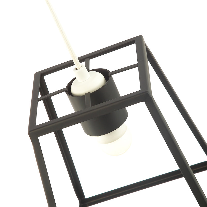 25cm H Metal Square Pendant Shade ( Screw On ), Matte Black