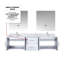 Double Bath Vanity 22 in. D, Carrara Marble Top, Faucet Set, and 30 in. LED Mirrors-691531643-691531640