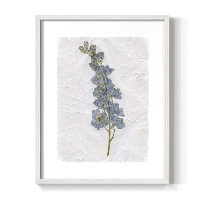 Découpage floral I, reproduction encadrée - bois massif, H 11 po x l 9 po, Blanc