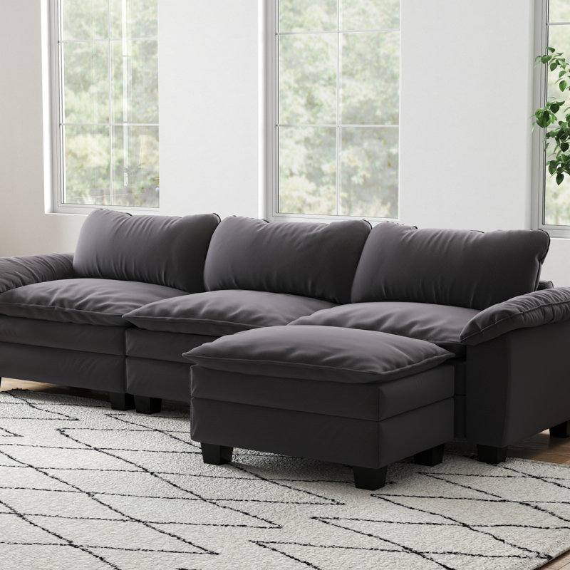 Canapé modulaire de luxe avec repose-pieds, Gris