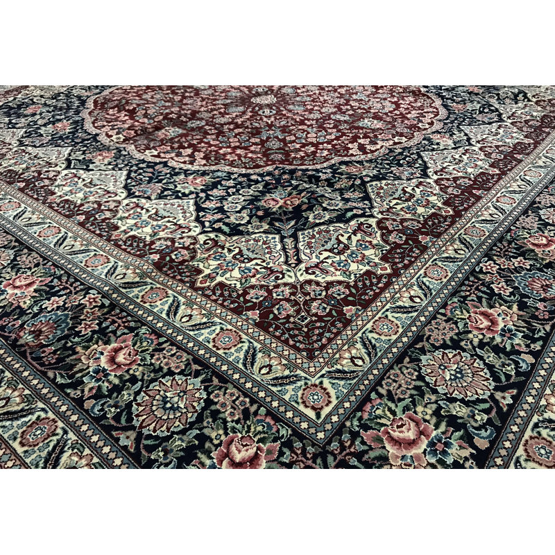Jahan Wool Oriental Area Rug in Rust/Blue/Gray