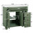 36‘’ Mid-century Green Bathroom Vanity Cabinet With Sink Top, Metal Handles & Solid Wood Frame-127533499