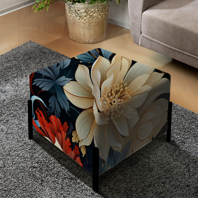 Inspirations modernes - motif floral - repose-pieds carré floral