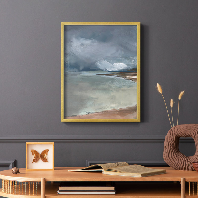 Sea Glass Storm I, reproduction encadrée - bois massif, Or, H 28 po x l 22 po