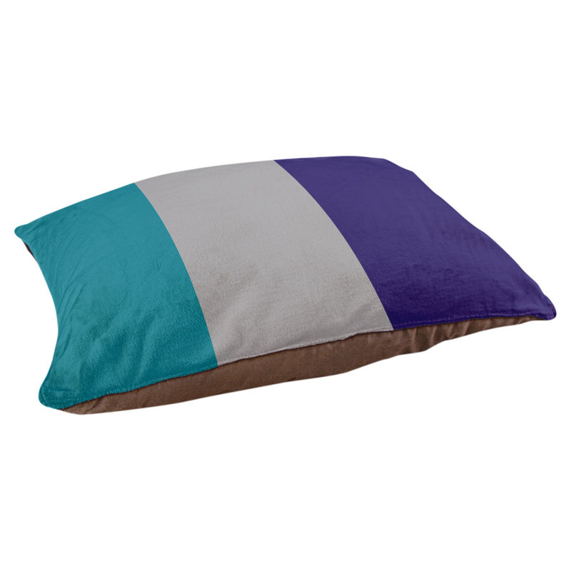 Coussin d'extérieur pour chien Florida Tribe, Teal/Gray/Dark Purple, Medium (28" W x 18" D x 9.5" H)