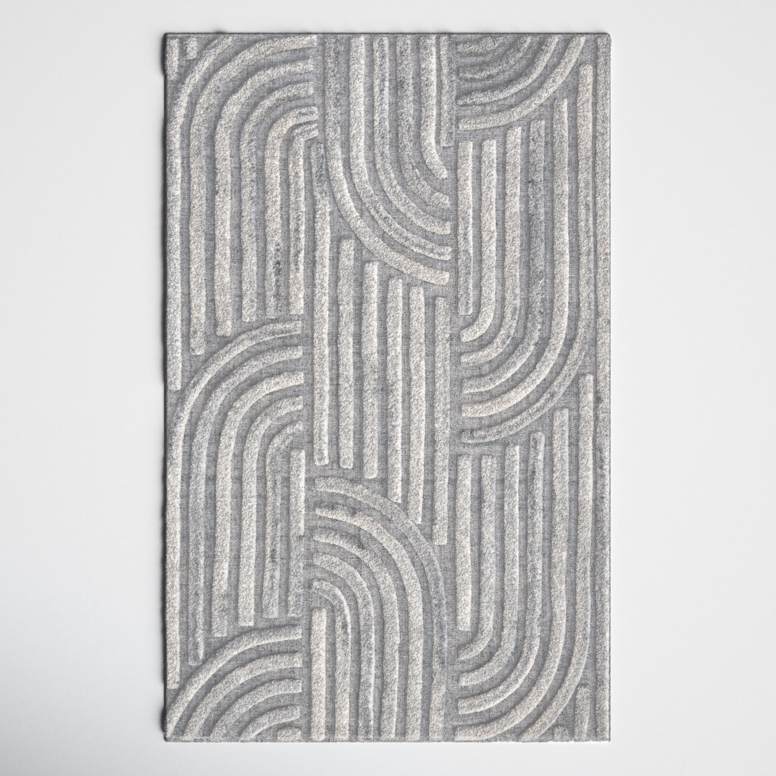Seri Handmade Dark Gray/Ivory Rug, Rectangle 5' x 8'