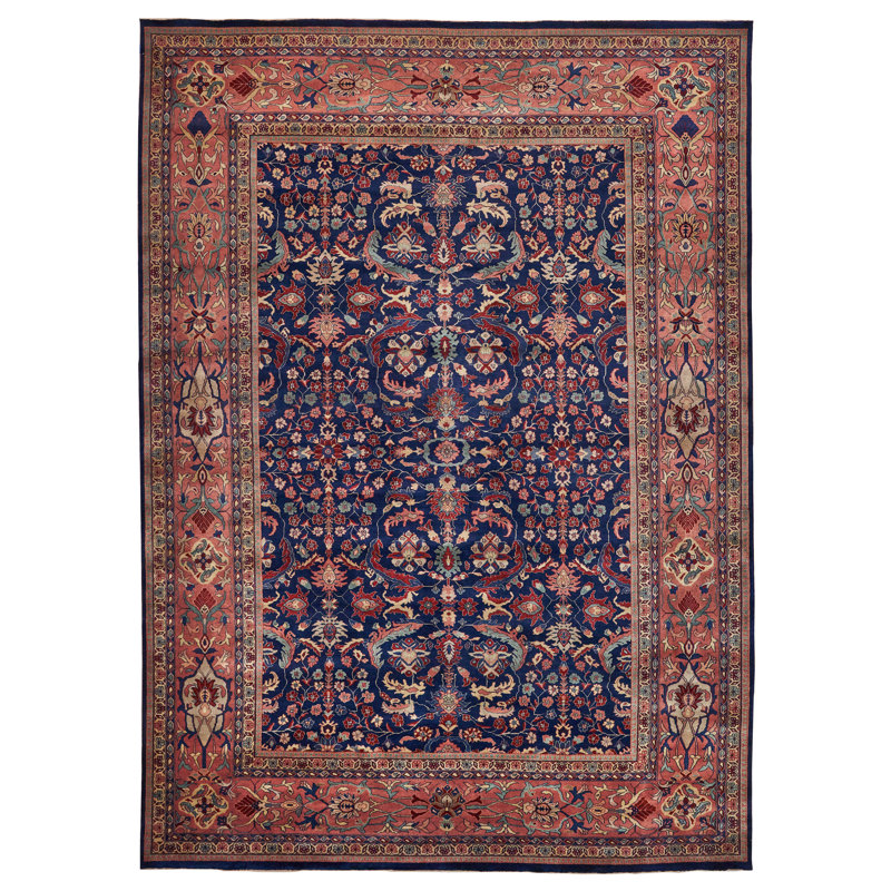 Mohajeran One-of-a-Kind 10' x 14' Hand-Knotted Wool Floral Rug
