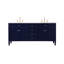 Rivers 72'' Double Bathroom Vanity with Marble Top-598340283