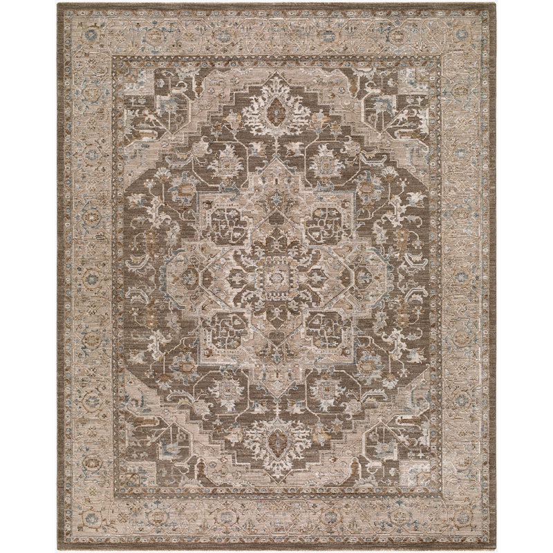 Arda Machine Woven Area Rug, Rectangle 6'7" x 9'6", Chocolate Brown