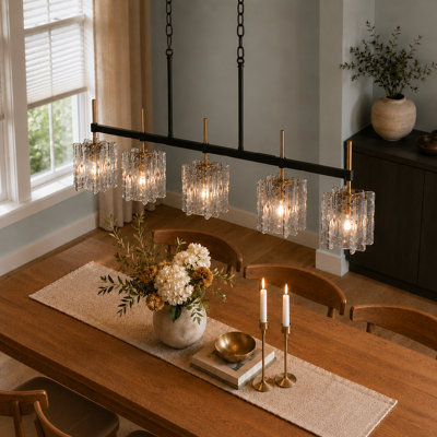 5-Light Gold Kitchen Island Pendant