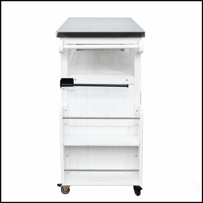 Îlot de cuisine pliable pour l'extérieur avec roulettes verrouillables, rangement et porte-serviettes pour une cuisson efficace sur la terrasse