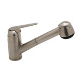 De Lux Touchless Single Handle Deck Mounted Bar Faucet with Double Check Valve Pullout Hose and Short Hand Spray