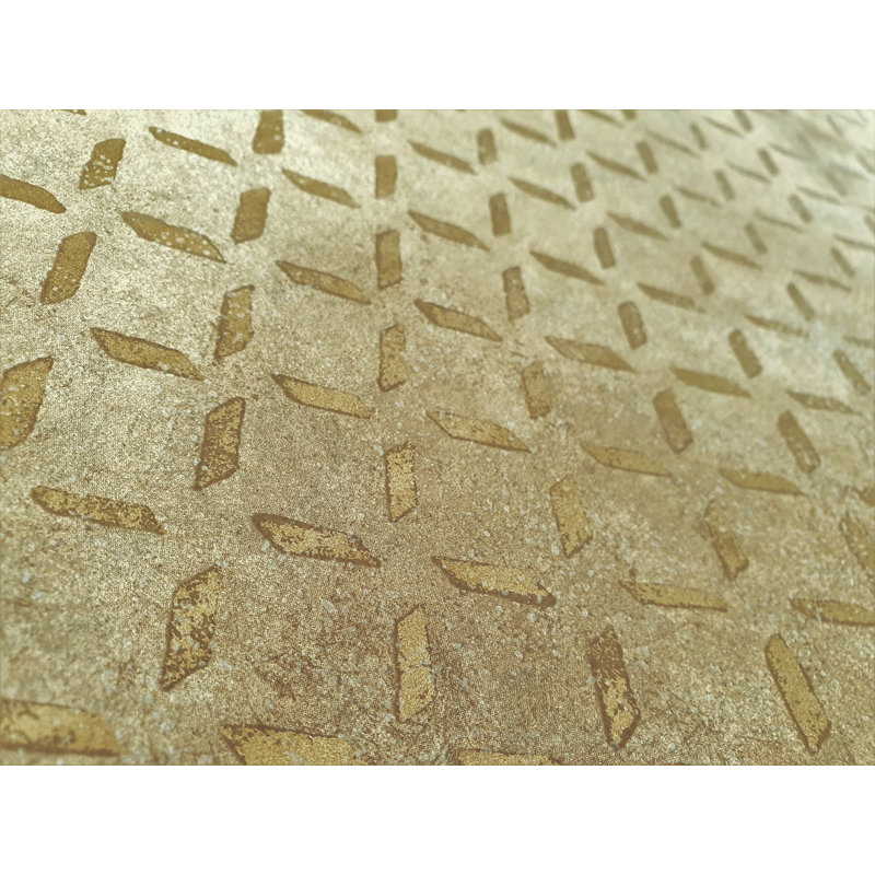 Urban Classics Collection Soho Metallic Industrial Grid Wallpaper Roll, Tan