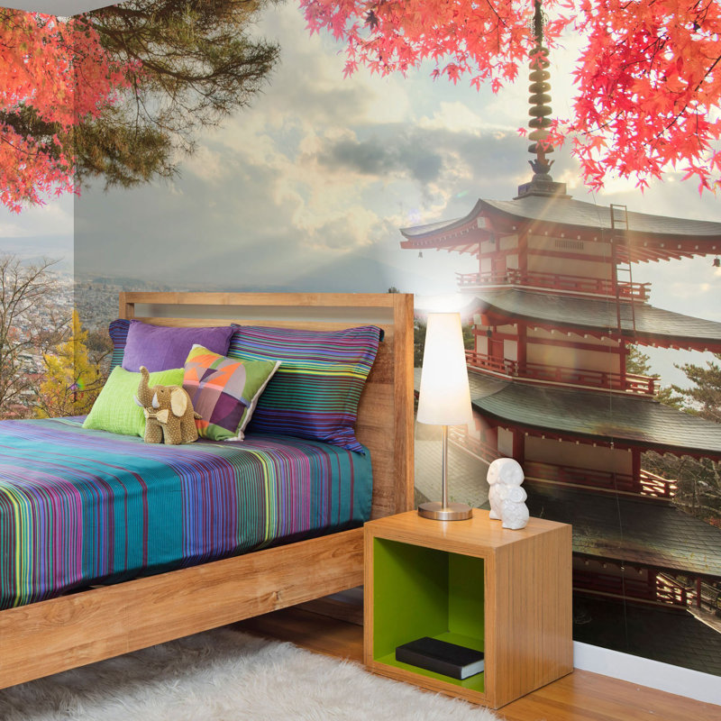 Panneau de papier peint asiatique Furley, L 100,08 po x l 96 po