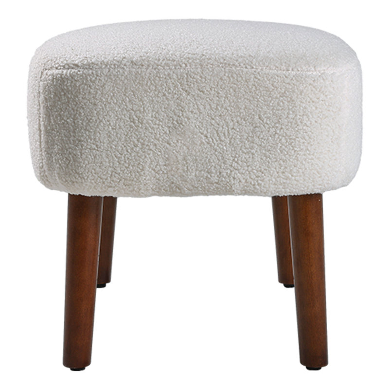 Teddy Velvet Sofa with cushion footstool, White