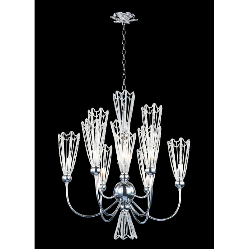Medallion 9 - Light Dimmable Tiered Chandelier