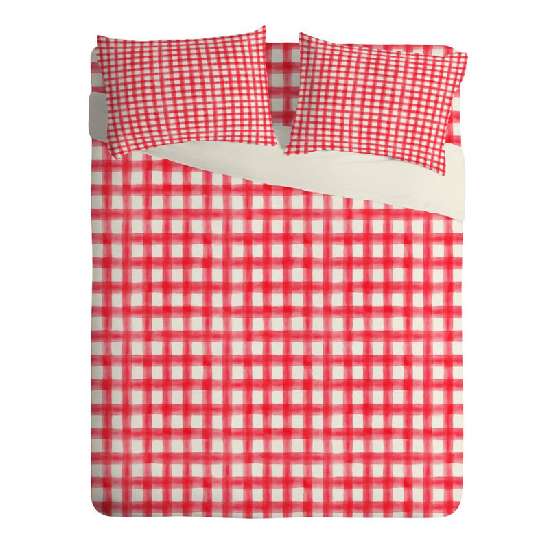 Ensemble d'édredon, Rouge, Édredon pour lit simple + 1 taie décorative stan