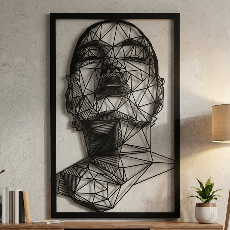 Abstract Face Metal Wall Art