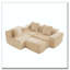 Canapé modulaire en forme de L 3 sièges avec passepoil à bordure française, aucun assemblage requis, canapé 3 places avec coussins décoratifs et 1 repose-pieds mobile-1734285457