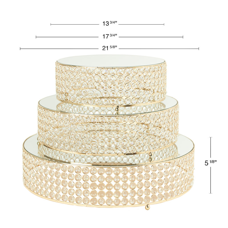 Deana Aluminum and Crystal Cake Stand