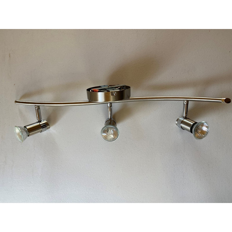 3 Light Track Light In Satin Nickel Finish And Chrome Heads