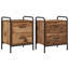 40 cm W Galvanised Steel Bedside Table-1716304372