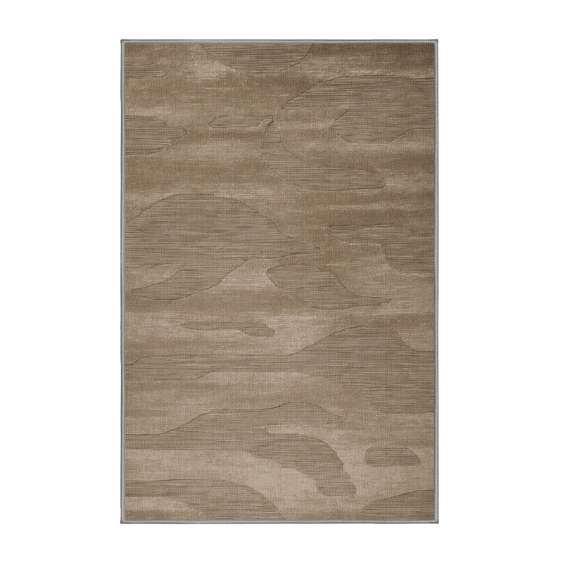 Machine Washable Abstract Gray Area Rug, Runner 2' x 4'