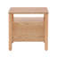 Table de chevet moderne à 2 tiroirs Lane avec tablette ouverte et pieds arrondis en bois-1325482338