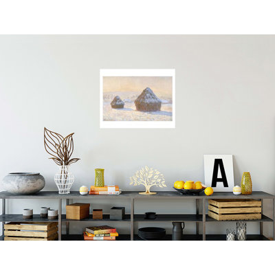 Wheatstacks Snow Effect Morning (Meules Effet de Neige Le Matin) by Claude Monet - Giclee Print