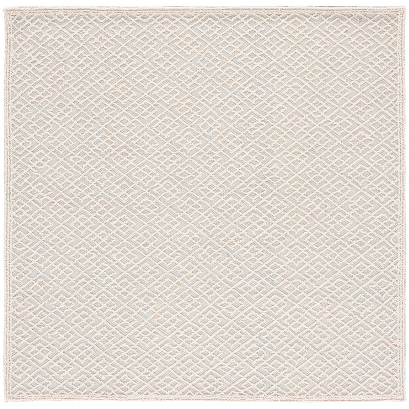 Heyde Hand Tufted Performance Geometric Rug, Square 6'