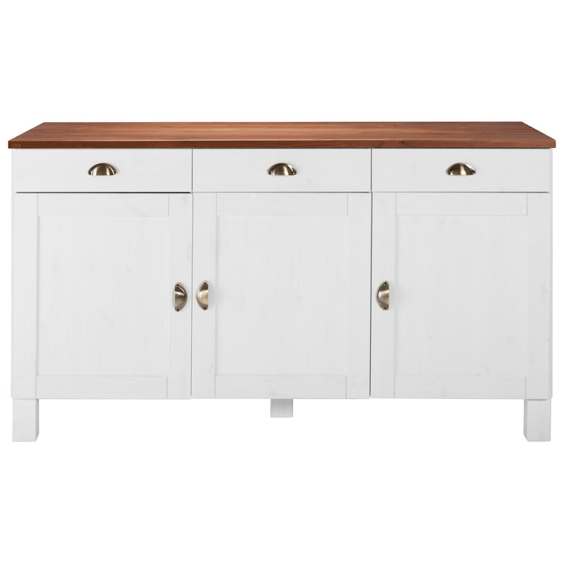 Edgarton Sideboard, White/Honey