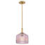 Petit luminaire suspendu Lisette avec verre nervuré-1249565240
