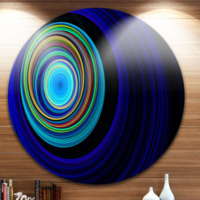 « infinied tunnel ondulations blue », impression sur métal