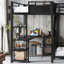 Lit superposé triple en métal avec glissade, bureau et tablettes de rangement PlayScape-138114159