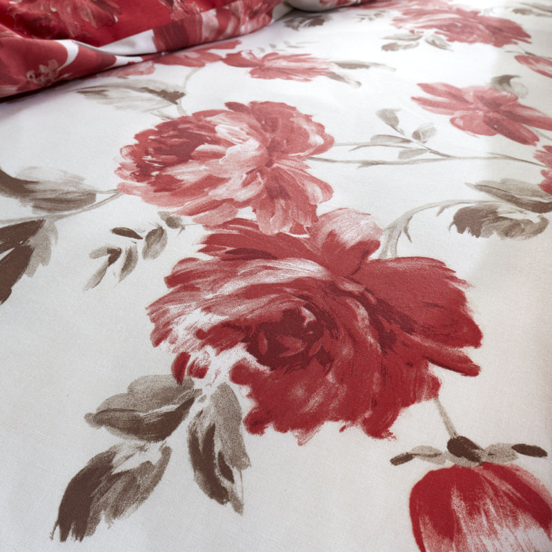Inga Leaf Duvet Cover Set, 200 x 200cm Duvet Cover + 2 Buttons Pillowcases