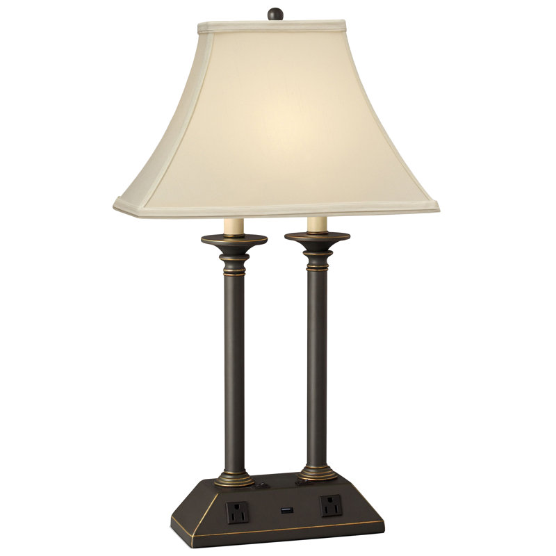 Traditional Madison Bronze Metal USB Table Lamp
