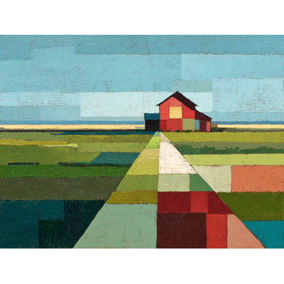«Geometric Barn View» - Art mural sur toile tendue