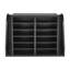 Organiseur de documents noir à 12 compartiments avec rangement vertical latéral pour le bureau et la maison