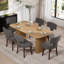 Ensemble de salle à manger rectangulaire en bois avec chaise rembourrée-1219370704-1219370700-1219370701