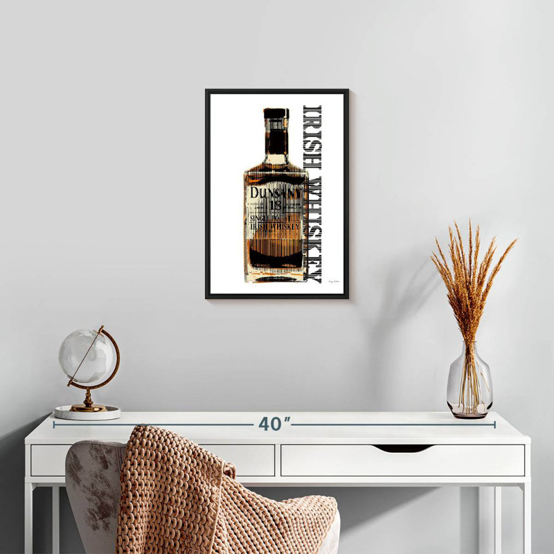 Irish Whiskey, 13" X 19", Floating Frame Black